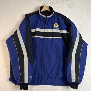 Vintage Polaris Snowmobile Jacket Men's Extra Large Blue Bomber Racing Team Coat